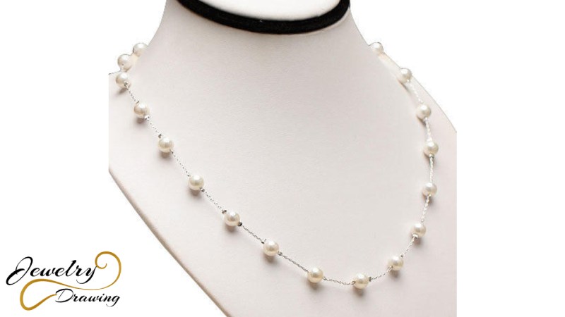 13. Gorgeous white pearls and silver combination necklace