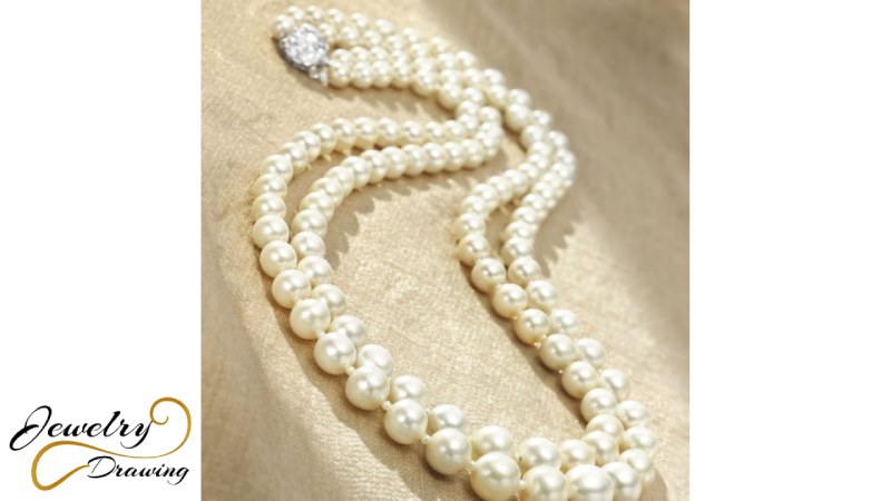 Layer design with diamond attachment pearl necklace