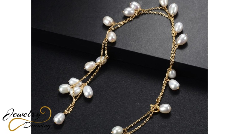 Lightweight gold chain with pearl attachment jewellery