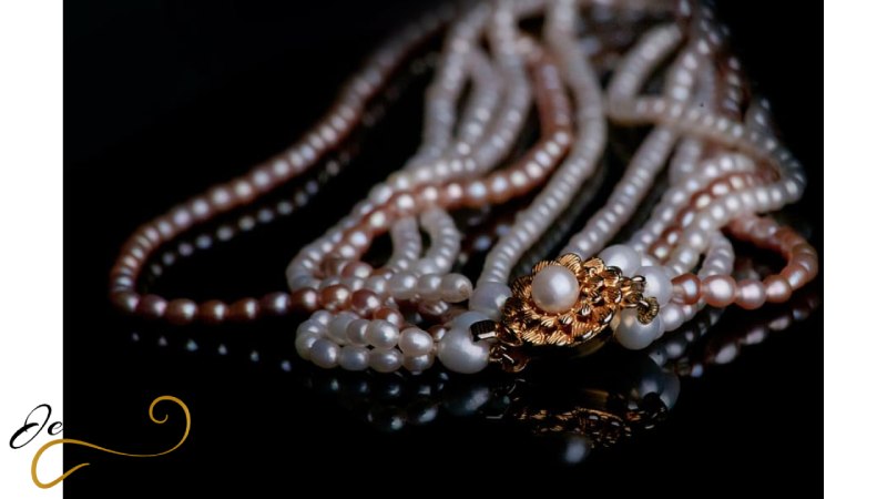 Long design gold and pearl combination multicolour jewellery