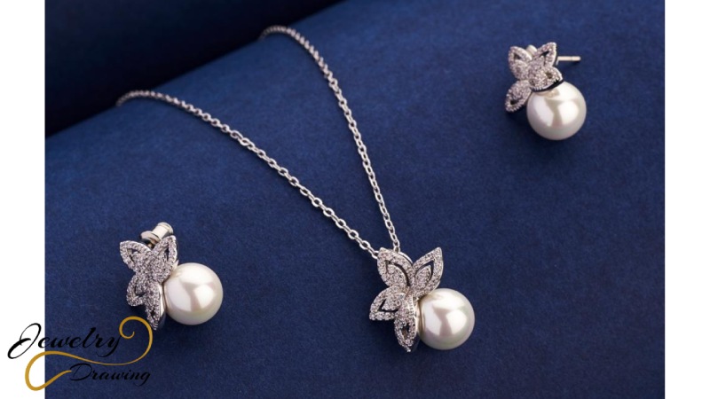 Star leaf special designer pearl jewellery set