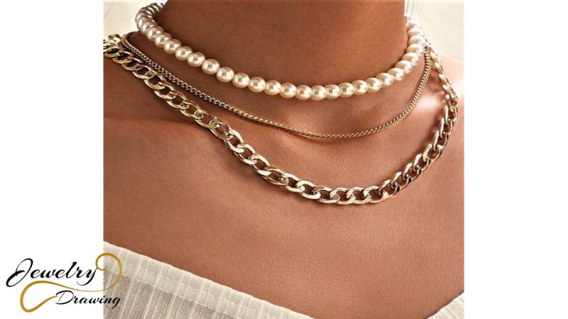 Triple chain gorgeous pearl shiny jewellery set