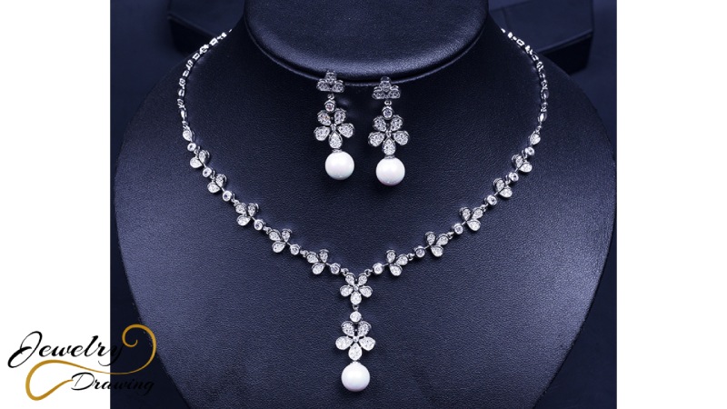 Triple material combination with star and leaf design jewellery set