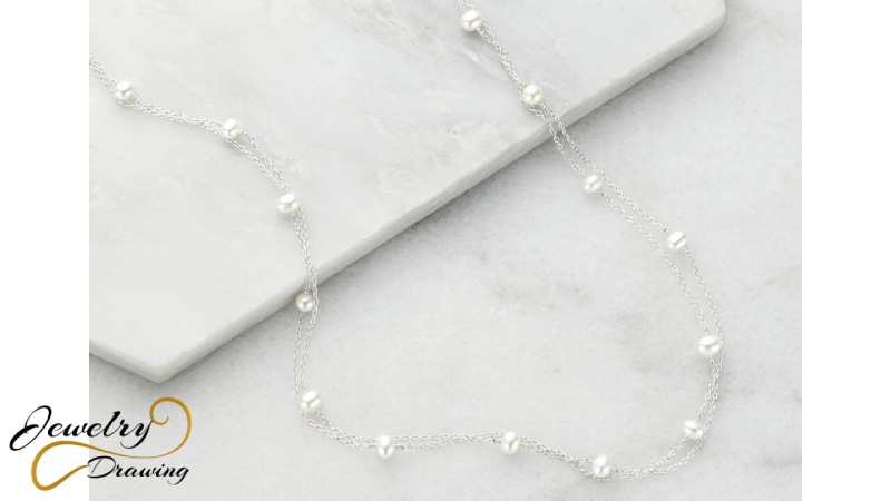 White lover special pearl and silver designer necklace