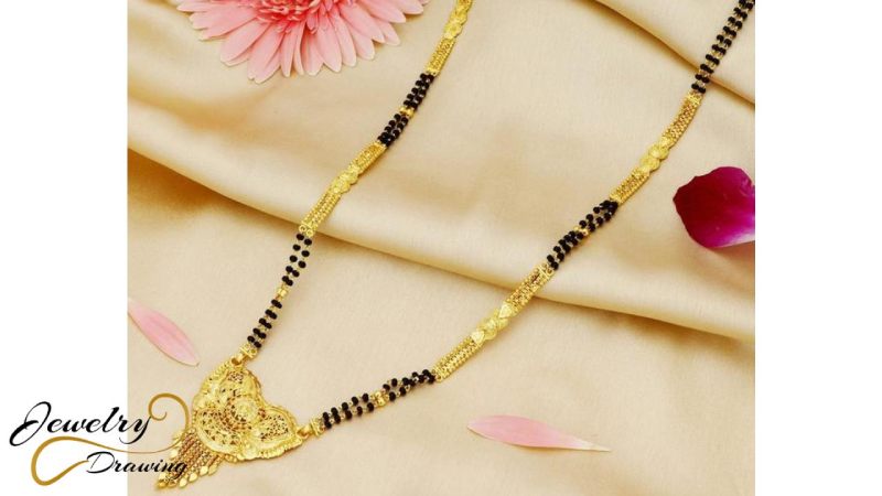 Black and gold combination, 1 Gram gold necklace