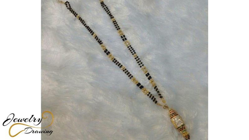 Black and gold dot combination with unique design attachment, 1 Gram gold necklace