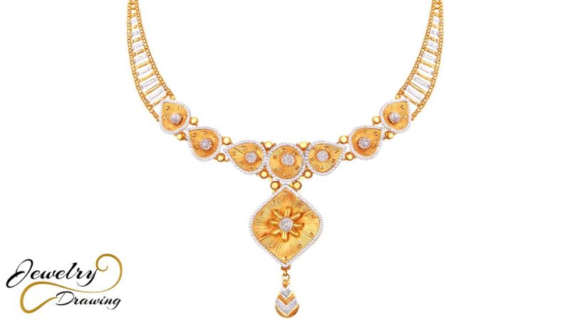 Different shapes combination design, 1 Gram gold necklace