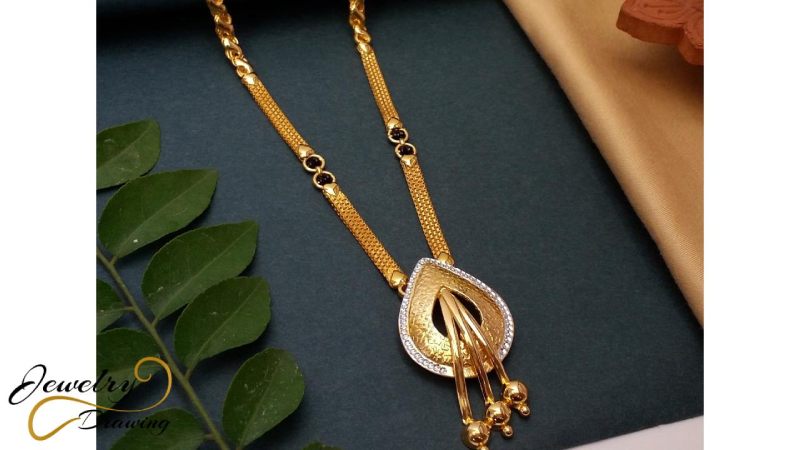 Leaf and hanging layer combination designer, 1 Gram gold necklace