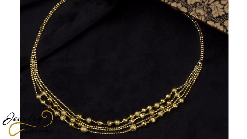 Multilayer with round shape object attachment designer, 1 Gram gold necklace