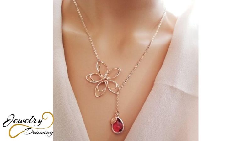 Star and drop shape combination designer gold necklace