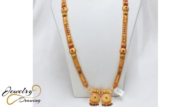 Unique design with different material combination, 1 Gram gold long necklace