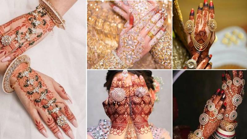 Mehndi and jewelry Combination Designs