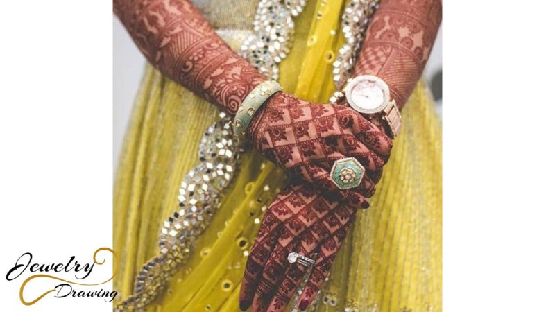 Full hand mehndi design with multiple jewelry collection