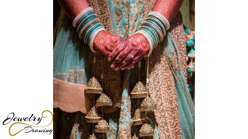 Leaf and flower combination hand mehndi with blue bangles design combination