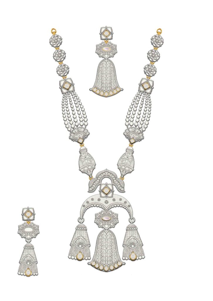 Golden beauty multi designer necklace